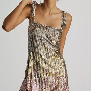 NWT Let Me Be Ombre Sequined Mini Shift Dress Size L
